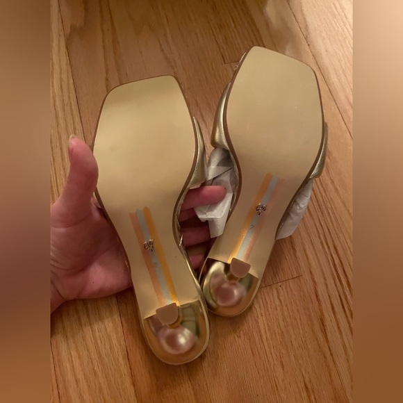 Sam Edelman Starla Mule Heel NWT NIB gold leather pillow heel - Picture 3 of 6